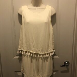 Boutique cream gauze romper M L